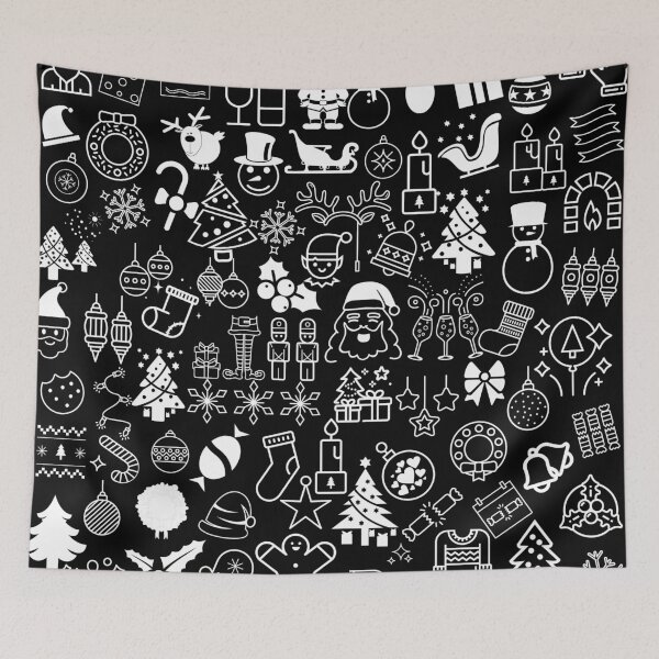 Item preview, Christmas fun doodle black white  collection by Studio M & Co designed and sold by Studio M & Co..