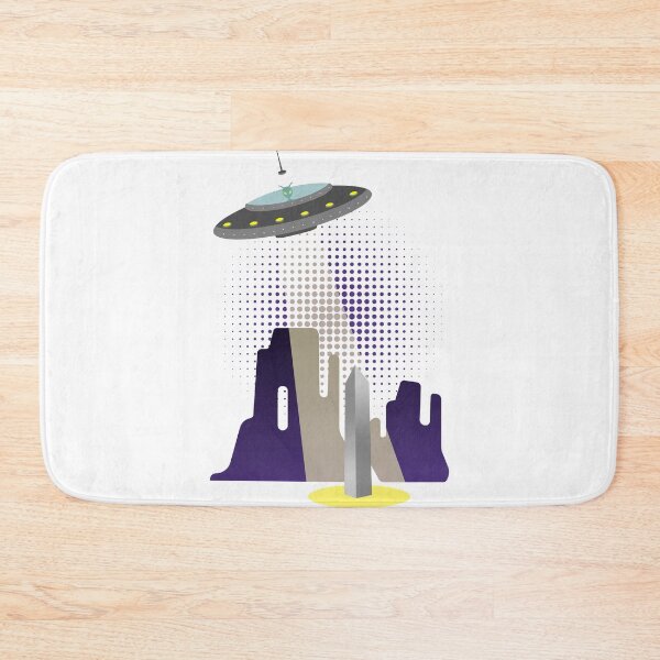 Item preview, Alien in UFO planting a monolith in Utah designed and sold by Happy Puppy Print On Demand.