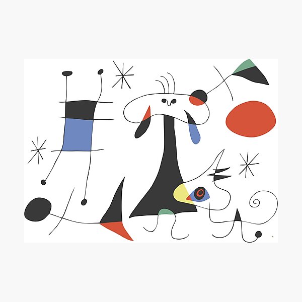 Joan Miró El sol (El Sol) 1949 - Obra de arte de pintura más atractiva de Miro para todos Lámina fotográfica