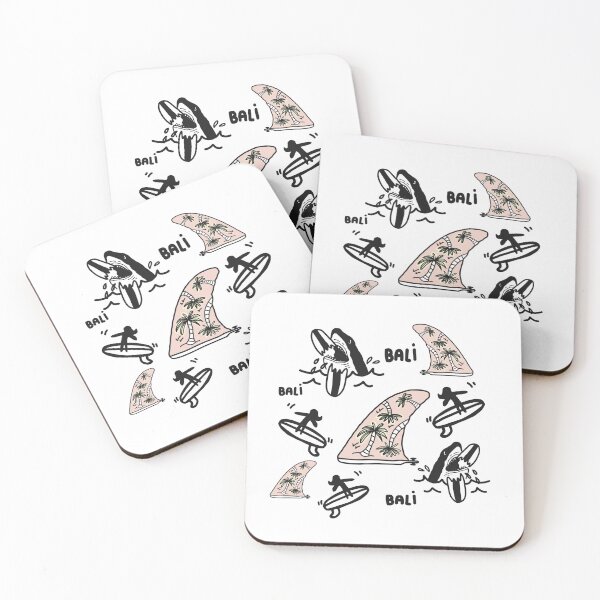 Item preview, Surfing surf Bali fin sharks cool retro designed and sold by Tropical Blood.