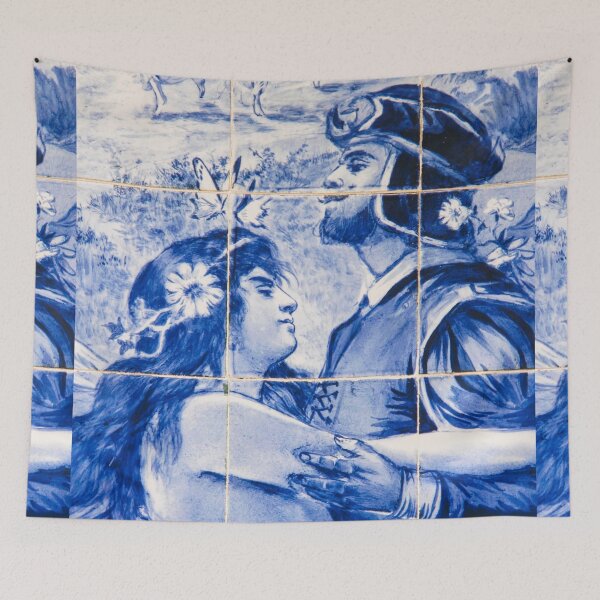 Item preview, romantic painting portuguese tiles designed and sold by tintacarmesim.