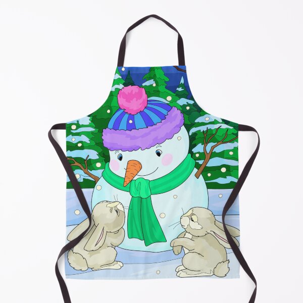 Artikelvorschau, Der Schneemann mit seinen Hasenfreunden entworfen und verkauft von Karine Dupras.