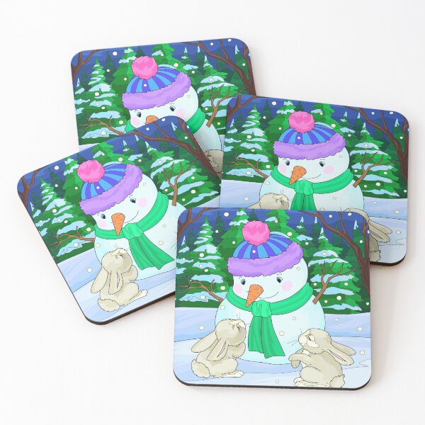 Item preview, The snowman with his bunny friends designed and sold by Karine Dupras.