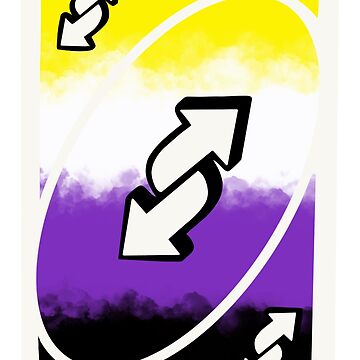 Nonbinary Enby Sticker - Non Binary Uno Reverse Card Emoji,Non