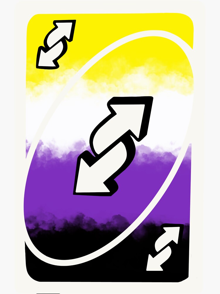 genderfluid pride uno reverse card Sticker for Sale by dallonashby