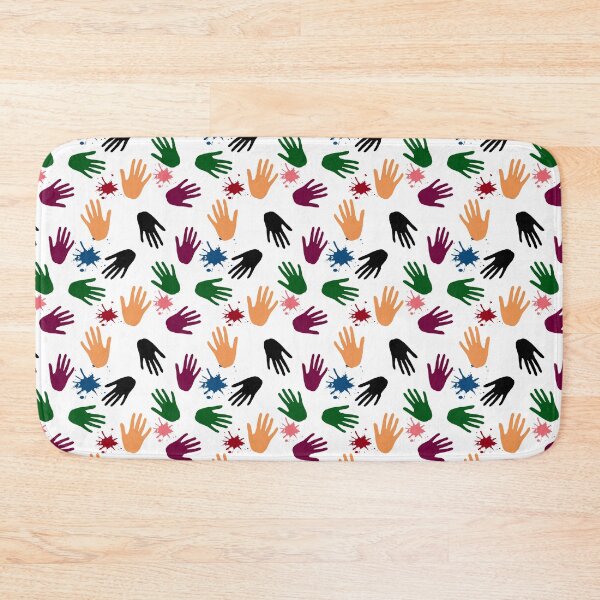 Item preview, multicolored hand prints on white background designed and sold by Olha Volokhova.