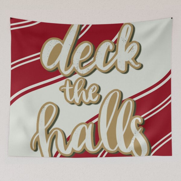 Item preview, Deck the Halls - Hand Lettered Quote - Red, Green, White designed and sold by annedesignco.