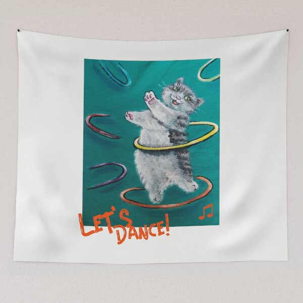 Item preview, Let's Dance, cat named Chocolate, dancing happily and enjoying music designed and sold by decasoart.