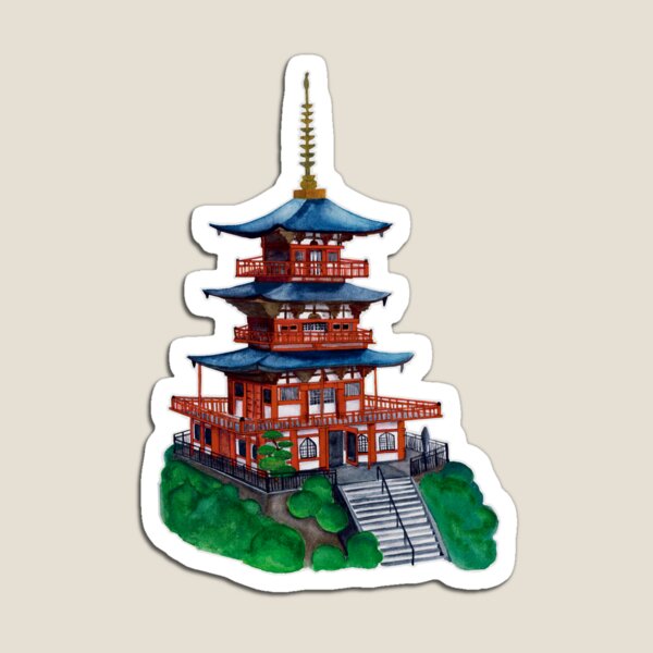 Item preview, Watercolor - Seigantoji pagoda designed and sold by Karolien Kenis.