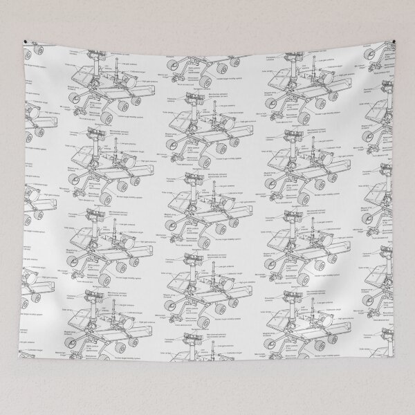 Item preview, Mars Rover Blueprint Black designed and sold by Auto-Prints.