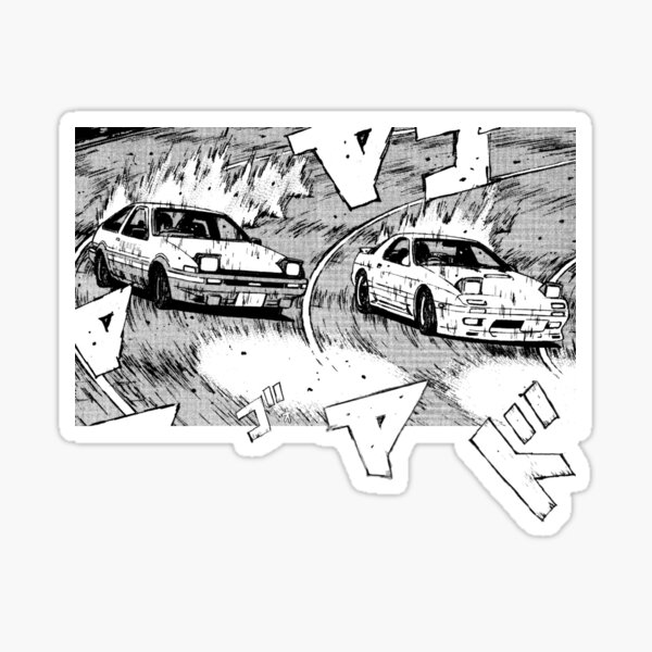 Anfängliches D Fujiwara Takumi und Takahashi Keisuke Manga Sticker
