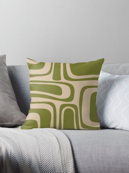 Artikel-Vorschau von Palm Springs Retro Midcentury Modern Abstract Pattern in Mid Mod Beige und Olivgrün, designt und verkauft von kierkegaard.