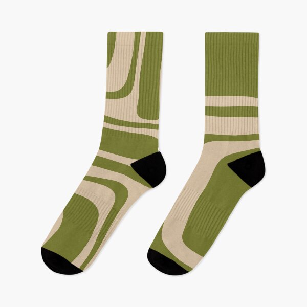 Item preview, Palm Springs Retro Midcentury Modern Abstract Pattern in Mid Mod Beige and Olive Green designed and sold by kierkegaard.
