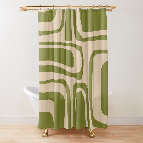 Item preview, Palm Springs Retro Midcentury Modern Abstract Pattern in Mid Mod Beige and Olive Green designed and sold by kierkegaard.