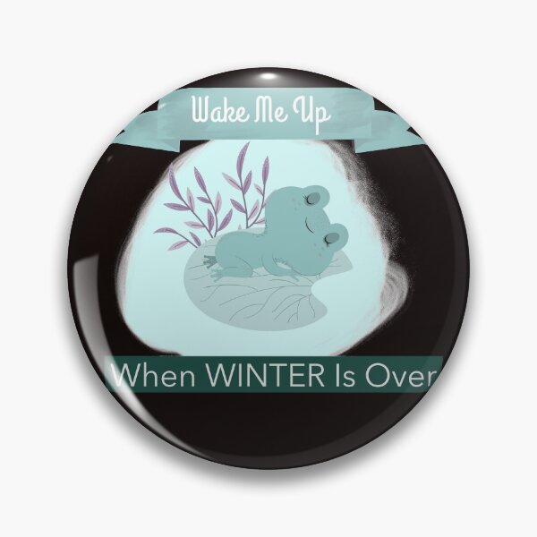 Item preview, Cute Frog "Wake me up when winter is over" in black background designed and sold by Vero De.
