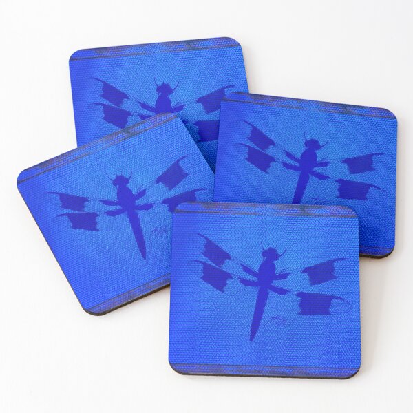 Item preview, There Be Dragonfly on Blue Hexagonal Bubblewrap Pattern designed and sold by Michael Cotto.