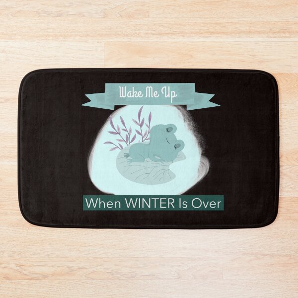 Item preview, Cute Frog "Wake me up when winter is over" in black background designed and sold by Vero De.