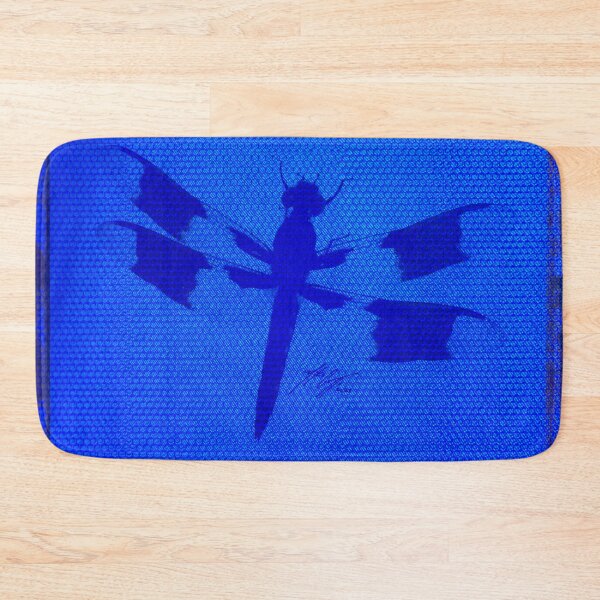 Item preview, There Be Dragonfly on Blue Hexagonal Bubblewrap Pattern designed and sold by Michael Cotto.