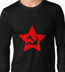 Communist Star; Hammer And Sickle Long Sleeve T-Shirt