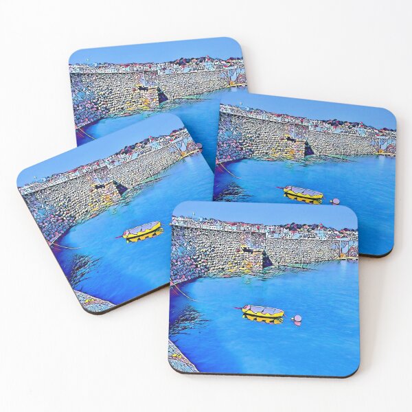 Item preview, Yellow boat in St Peter Port's harbour designed and sold by AgnesPerry2020.