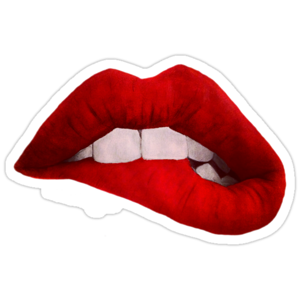 "Biting Lips" Stickers by ImMattC | Redbubble