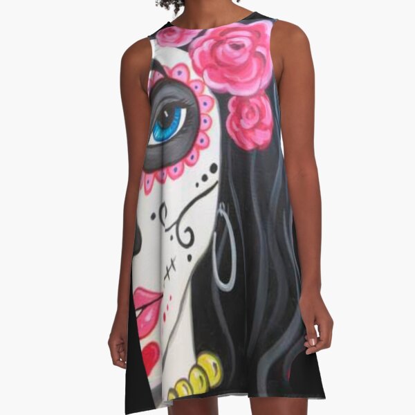 Sugar Skull Girl A-Line Dress