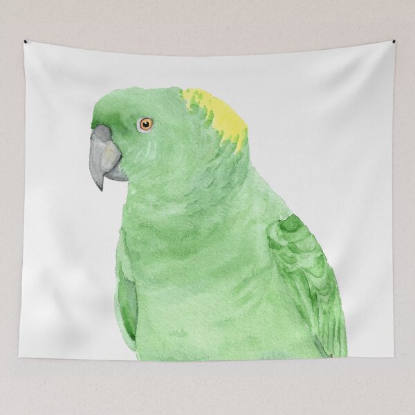 Item preview, Yellow-naped amazon watercolor parrot designed and sold by L'Atelier Oranjade.