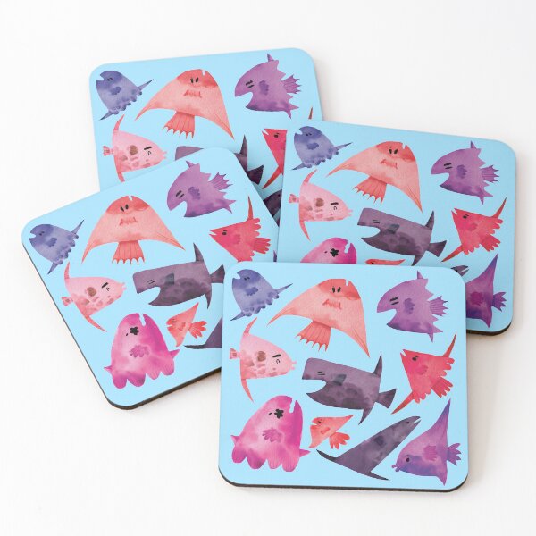 Item preview, Cute Pink and Purple Watercolor Mola Mola Sunfish designed and sold by TheRainbowRoom.