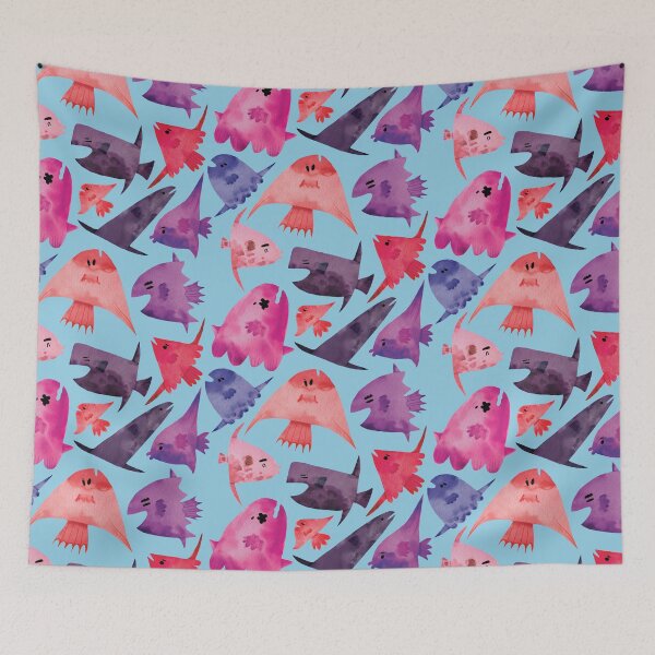 Item preview, Cute Pink and Purple Watercolor Mola Mola Sunfish designed and sold by TheRainbowRoom.