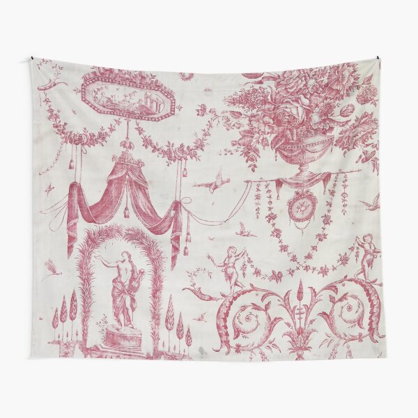 Item preview, Toile de Jouy 18th Century French Print: Pink Floral Print with Figures designed and sold by Zandria Kajewski.