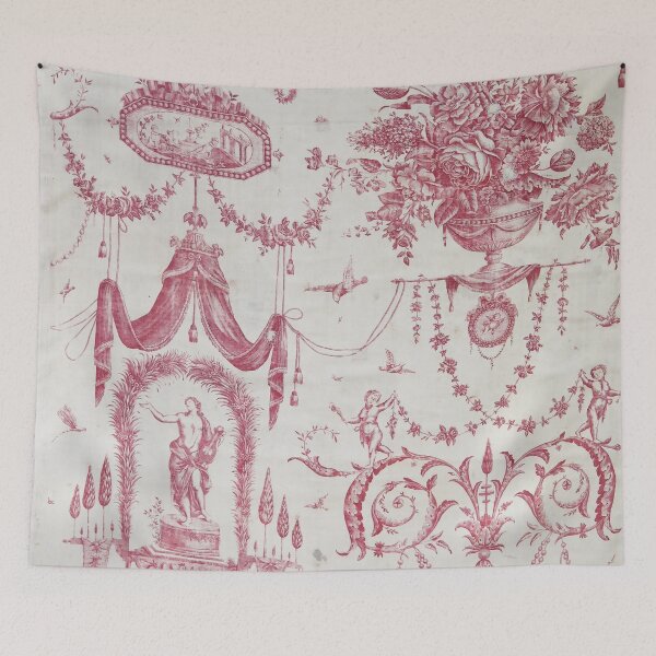 Item preview, Toile de Jouy 18th Century French Print: Pink Floral Print with Figures designed and sold by Zandria Kajewski.
