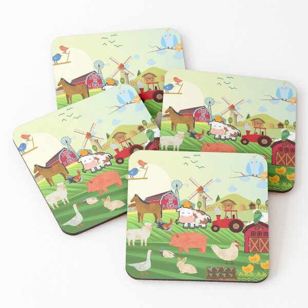 Item preview, colorful barn full of animals designed and sold by crissenshop.