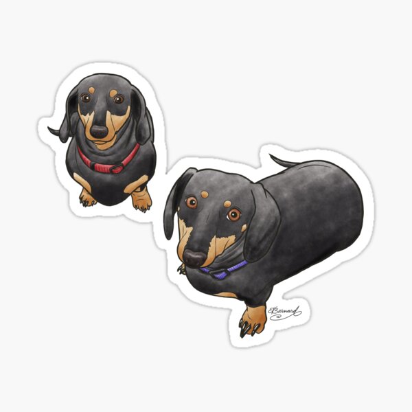 Dachshund Love - Black Version Sticker