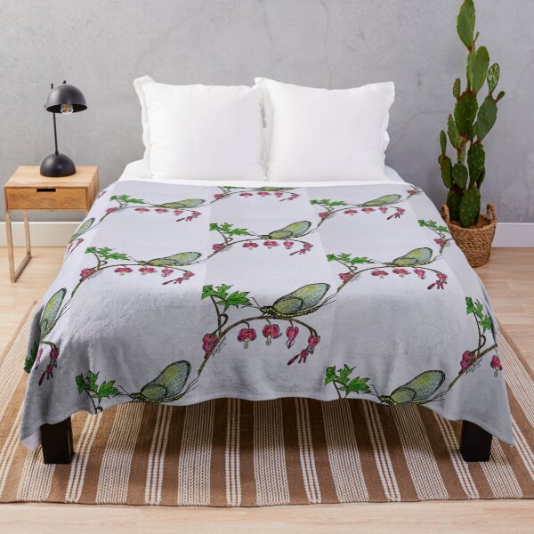 Mayfly Bleeding Hearts Throw Blanket