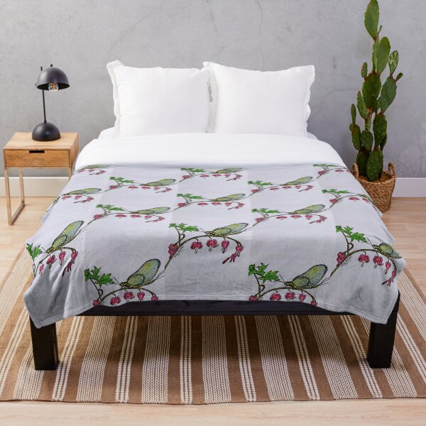 Mayfly Bleeding Hearts Throw Blanket