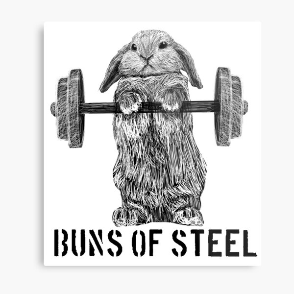Buns of Steel (Light) Metal Print