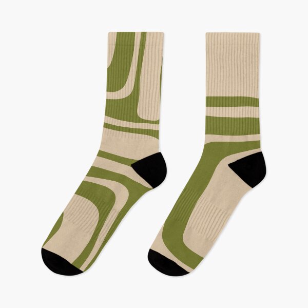 Item preview, Palm Springs Retro Midcentury Modern Abstract Pattern in Mid Mod Olive Green and Beige designed and sold by kierkegaard.