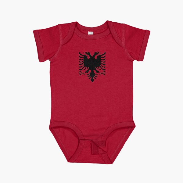 Vista previa del artículo con la obra «Ropa De Pijama De Mono De Bebé De Bandera De Albania - Albania», diseñado y vendido por deanworld.