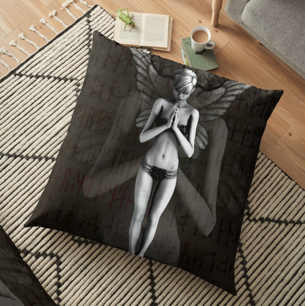 Rune'd Fantasy Floor Pillow
