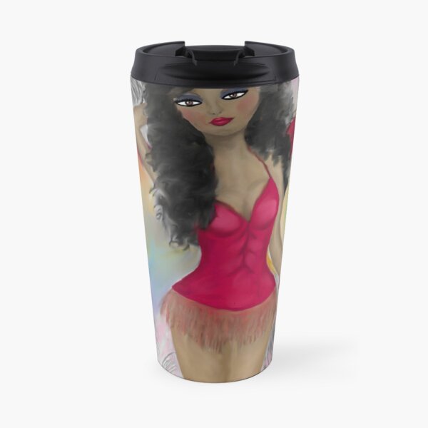 Red Hot By Loure Bussey, Tropical Artwork, Colorful Art, Loure Bussey Artworks Travel Mug