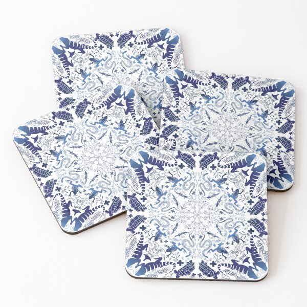 Item preview, Bearded Dragon Reptile China Blue Tile Pattern designed and sold by Reptiles Abroad.