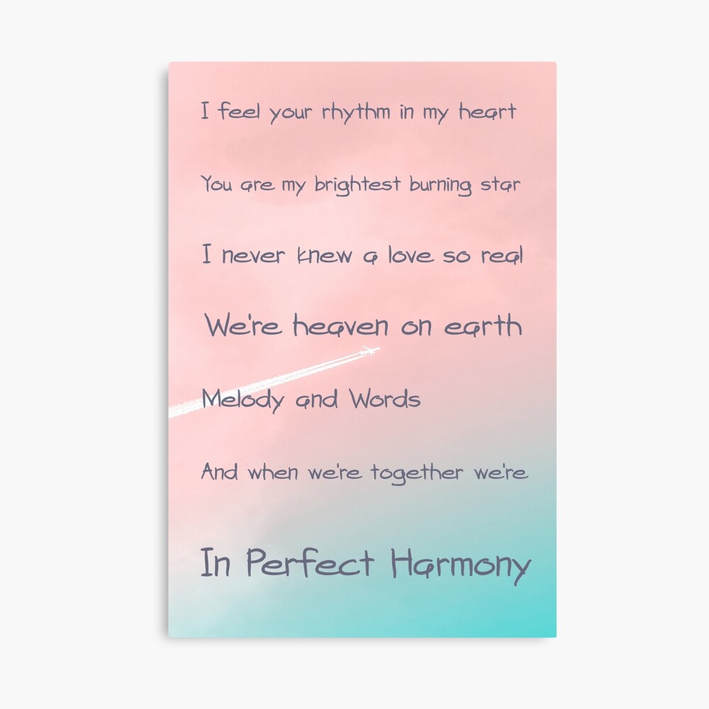 Julie And The Phantoms Perfect Harmony Lyrics Quote Art Board Print By Promisingpearl Redbubble