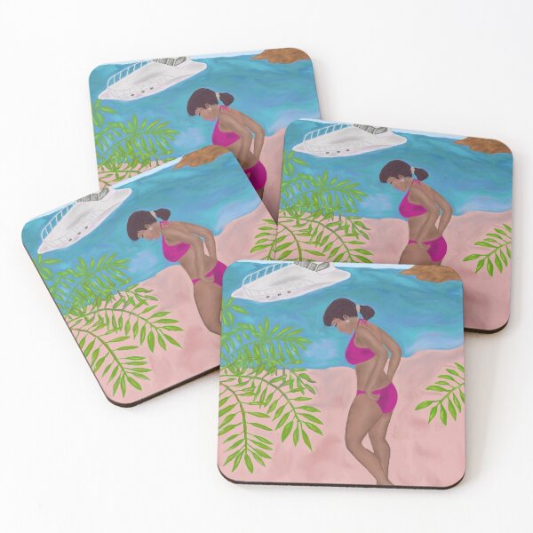 Beauty At The Beach By Loure Bussey Coasters (Set of 4)