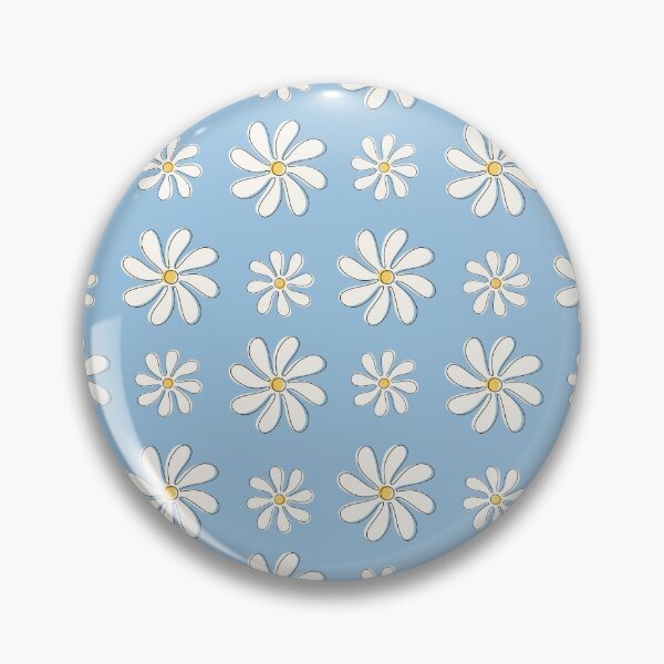 Item preview, White daisies blue pattern retro designed and sold by trajeado14.