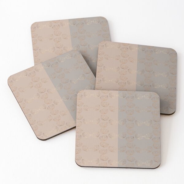 Item preview, Autumn Flowers in Taupe and Grey Horizontal Contrasting Mixed Patterns designed and sold by squishyrainbow.