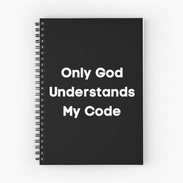 Item preview, Only God Understands My Code Joke designed and sold by KammilDesigns.