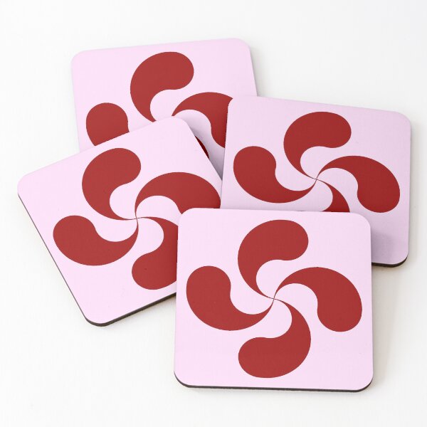 Item preview, Basque Cross Lauburu Red Pink designed and sold by Circle64Shop.