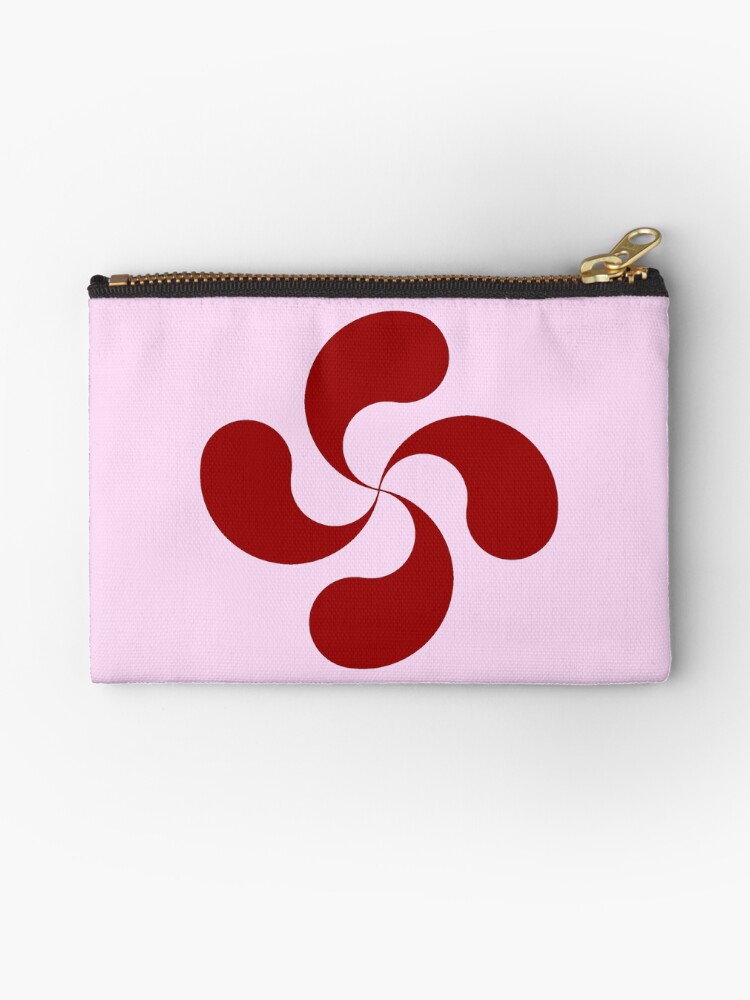 Bolsos de mano for Sale con la obra «Cruz Vasca Lauburu Rojo Rosa