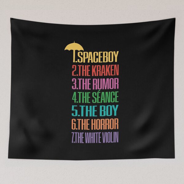 Item preview, The Umbrella Academy nicknames on black designed and sold by PauRicart.