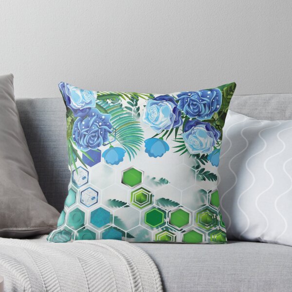 Item preview, Elegant Blue Roses In Hexagon Abstract Print designed and sold by Mommy's Life  Co..
